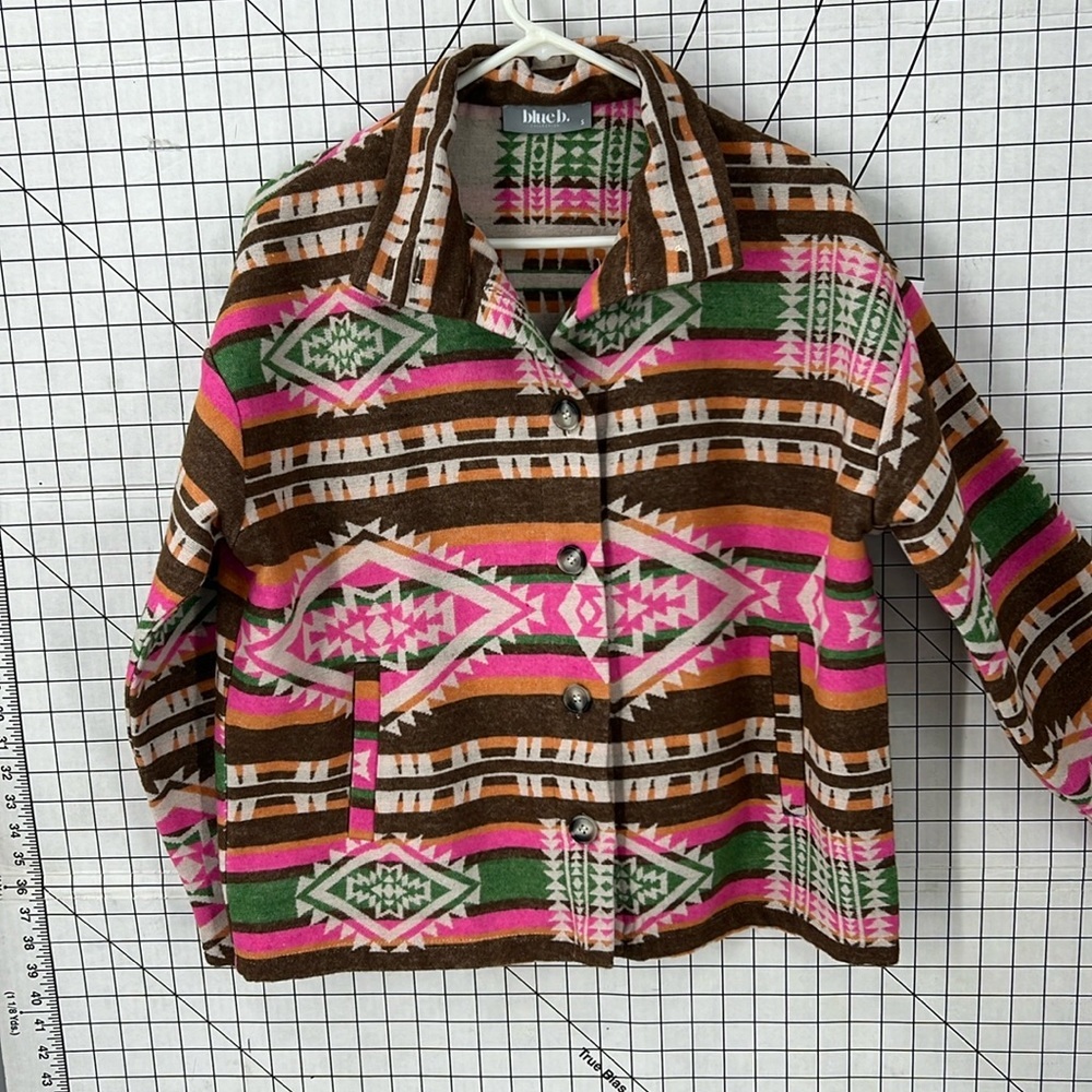 Blueb Colorful Aztec Printed Button Front Oversiz… - image 2